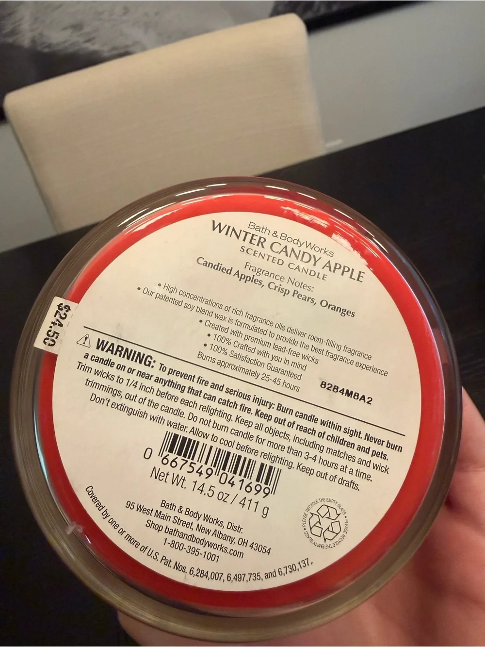 Bath & Body Works 3-Wick Candle Winter Candy Apple Home Candle Unused - Picture 4 of 6